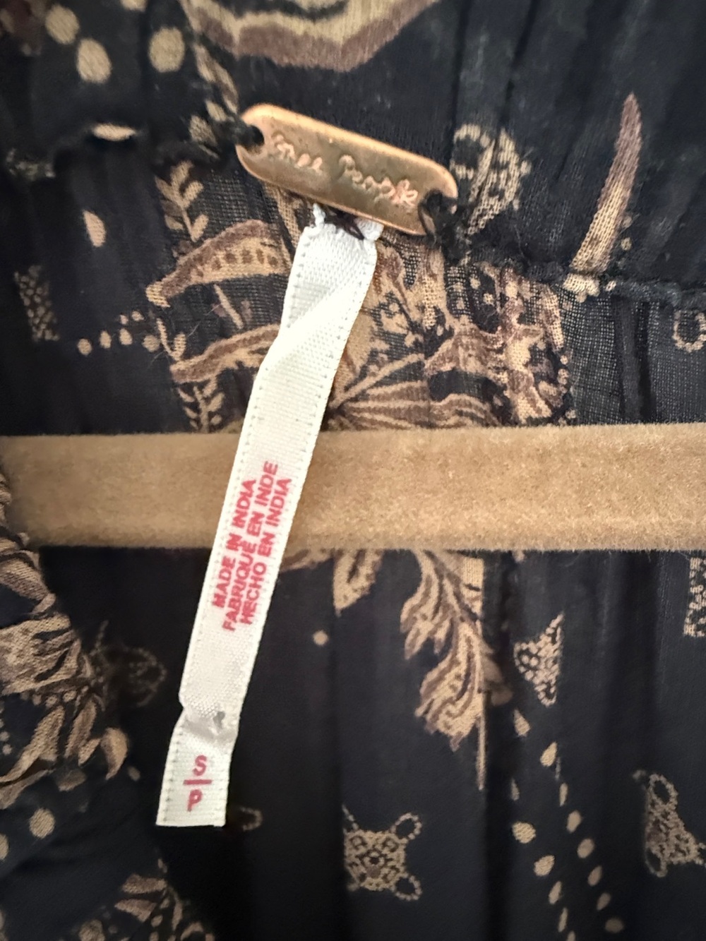 Free People Golden Hour Navy Floral Smocked Maxi Dress - Picture 3 of 6
